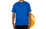 Playera campaña azul hombre. Ideal para personalizar con tu logo o eslogan.