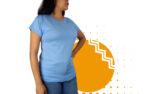 Playera cuello redondo azul cielo para hombre y mujer. Ideal para personalizar con tu logo.