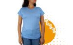 Playera cuello redondo azul cielo para mujer. Ideal para personalizar con tu logo.