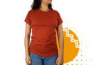 Playera cuello redondo mujer ladrillo. Ideal para personalizar con tu logo.