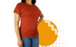 Playera cuello redondo mujer ladrillo. Ideal para personalizar con tu logo.