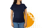 Playera cuello redondo mujer azul marino. Ideal para personalizar con tu logo.