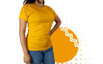 Playera cuello redondo mujer amarillo. Ideal para personalizar con tu logo.