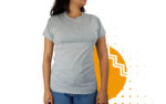 Playera cuello redondo mujer gris claro. Ideal para personalizar con tu logo.