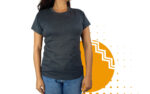 Playera cuello redondo mujer gris oxford. Ideal para personalizar con tu logo.