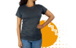 Playera cuello redondo mujer gris oxford. Ideal para personalizar con tu logo.