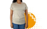 Playera cuello redondo mujer hueso. Ideal para personalizar con tu logo.