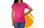 Playera cuello redondo mujer rosa mexicano. Ideal para personalizar con tu logo.