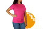 Playera cuello redondo mujer rosa mexicano. Ideal para personalizar con tu logo.