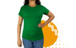 Playera cuello redondo mujer verde bandera. Ideal para personalizar con tu logo.