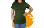 Playera cuello redondo mujer verde militar. Ideal para personalizar con tu logo.