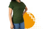 Playera cuello redondo mujer verde militar. Ideal para personalizar con tu logo.