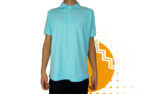 Playera polo hombre azul agua al mayoreo.