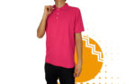 Playera polo hombre fucsia al mayoreo.
