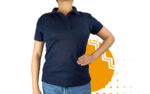 Playera polo mujer azul marino. Ideal para personalizar con tu logo.