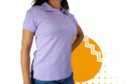 Playera polo mujer lila. Ideal para personalizar con tu logo.
